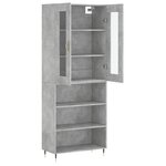 vidaXL Buffet haut Gris béton 69 5x34x180 cm Bois d'ingénierie