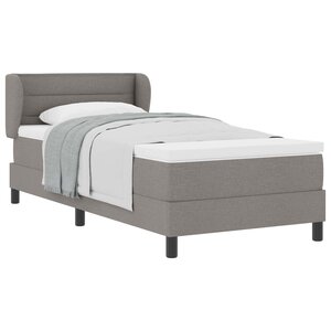 vidaXL Lit à ressorts avec matelas Taupe 100 x 200 cm tissu