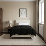 vidaXL Duvet d'hiver Matelassé Noir 135 x 220 cm Microfibre