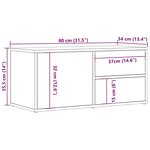 vidaXL Meuble TV chêne artisanal 80x34x35 5 cm bois d'ingénierie