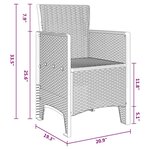 vidaXL Chaise de jardin 4 Pièces Blanc 53 x 49 x 85 cm PP