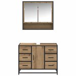 vidaXL Ensemble de mobilier de salle de bain 2 Pièces chêne artisanal
