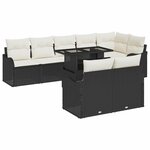 vidaXL Ensemble de canapé de jardin 9 Pièces Noir 100 x 55 x 73 cm