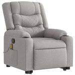 vidaXL Fauteuil de massage inclinable gris nuage tissu