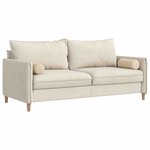 vidaXL Coussins d'accent 2 Pièces Crème Ø 15 x 40 cm Tissu en microfibre