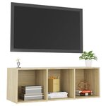vidaXL Meuble TV chêne sonoma 107x35x37 cm bois d’ingénierie