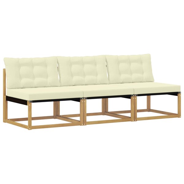 vidaXL Sofa de milieu extérieur Bois d'acacia massif et Textilène