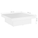 vidaXL Table basse Blanc 90x90x28 cm Aggloméré