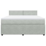 vidaXL Sommier à lattes de lit et matelas Gris clair 180x200cm Velours