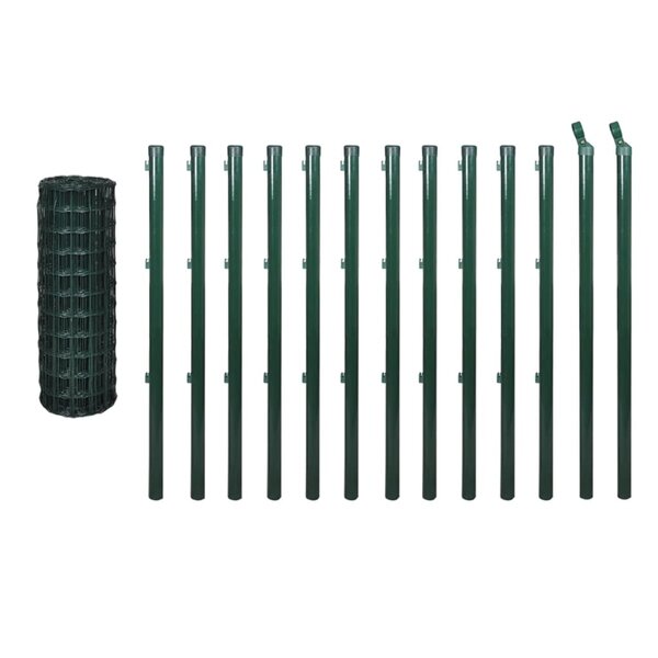 vidaXL Clôture euro acier 25x1 5 m vert