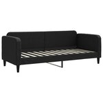 vidaXL Lit de jour avec lit gigogne et matelas noir 80x200 cm tissu