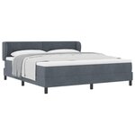 vidaXL Lit à ressorts avec matelas Gris foncé 180 x 200 cm Velours
