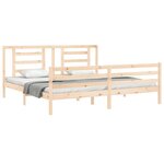 vidaXL Cadre de lit avec tête de lit 200x200 cm bois massif