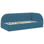 vidaXL Cadre de lit d'angle avec tête de lit Bleu 90 x 200 cm Velours
