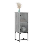 vidaXL Armoire latérale avec porte en verre sonoma gris 35x37x100 cm