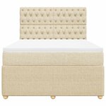 vidaXL Sommier à lattes de lit avec matelas Crème 140x190 cm Tissu