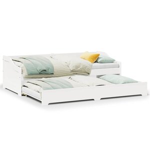 vidaXL Lit de jour avec gigogne sans matelas IRUN blanc 90x200 cm