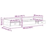 Cadre de lit avec rangement Chêne noir 80 x 200 cm Bois d'ingénierie