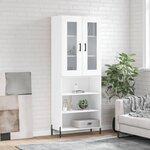 vidaXL Buffet haut Blanc 69 5x34x180 cm Bois d'ingénierie
