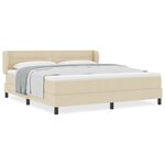Lit tapissier vidaXL avec matelas Crème 180x200 cm Tissu