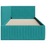 vidaXL Cadre de lit d'angle Turquoise 90 cm x 200 cm tissu