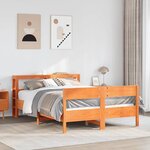 vidaXL Cadre de lit sans matelas cire marron 150x200cm bois pin massif