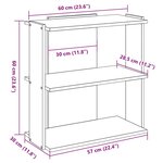 vidaXL Bibliothèque 3 niveaux chêne brun 60x30x60 cm bois d'ingénierie