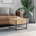 vidaXL Table basse chêne sonoma 51x51x40 cm bois d'ingénierie