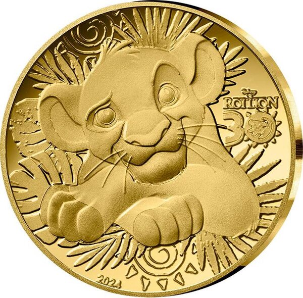 Pièce de monnaie en Or 5 Euro g 0.5 Millésime 2024 Roi Lion
