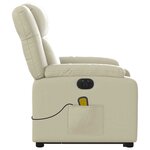 vidaXL Fauteuil inclinable de massage électrique crème similicuir