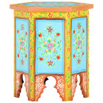 vidaXL Table d'appoint peinte à la main multicolore 38x33x42 cm