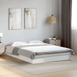 vidaXL Cadre de lit sans matelas blanc 140x200 cm bois d'ingénierie