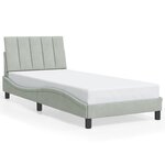 vidaXL Cadre de lit avec LED sans matelas gris clair 90x190 cm velours