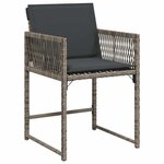 vidaXL Chaises de jardin avec coussins lot de 4 gris résine tressée