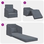 vidaXL Canapé-Lit Gris foncé 65 x 80 x 83 cm Velours