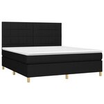 vidaXL Sommier à lattes de lit et matelas et LED Noir 160x200 cm Tissu