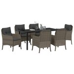 vidaXL Ensemble de salle à manger pour jardin 7 Pièces Gris Poly rotin