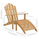 vidaXL Chaise Adirondack avec repose-pied bois de teck solide