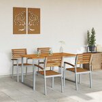 vidaXL Ensemble de salle à manger pour jardin 5 Pièces Gris et marron
