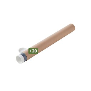 Pack and Move - Lot 20 tubes pour expédition et emballage -ø10x100cm - Pour affiche et poster - Avec capuchon