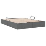vidaXL Lit de Rangement avec tête de lit Gris foncé 135 x 190 cm tissu