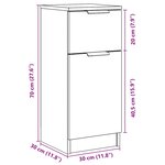 vidaXL Buffets 2 Pièces vieux bois 30x30x70 cm bois d'ingénierie