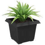 vidaXL Pot de Fleurs Carré 6 Pièces Noir 23 x 23 x 17 5 cm Plastique
