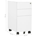 vidaXL Classeur mobile Blanc 30x45x59 cm Acier