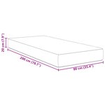 Matelas à ressorts ensachés vidaXL Gris clair  taille moyenne 90x200x20 cm  en tissu