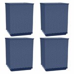 vidaXL Jardinières 4 Pièces bleu gris 30x30x37 cm polypropylène