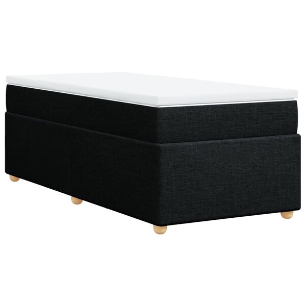vidaXL Sommier à lattes de lit et matelas Noir 80x200 cm Tissu