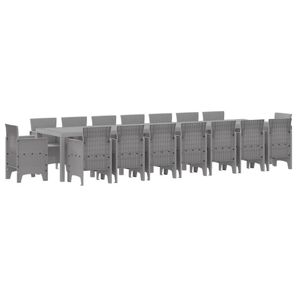 vidaXL Ensemble de salle à manger de jardin avec coussins 17 Pièces