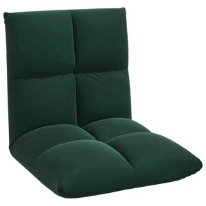 vidaXL Fauteuil de sol ajustable Vert foncé Velours