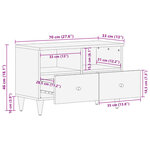vidaXL Meuble TV 70x33x46 cm Bois massif de manguier